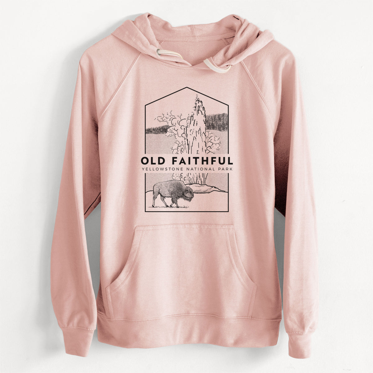 Old Faithful - Yellowstone National Park  - Unisex Slim Fit Loopback Terry Hoodie