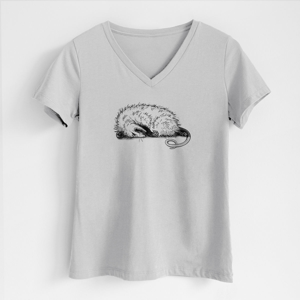 Opossum Playing Dead - Women&#39;s Lightweight Relaxed Fit 100% Cotton V-neck
