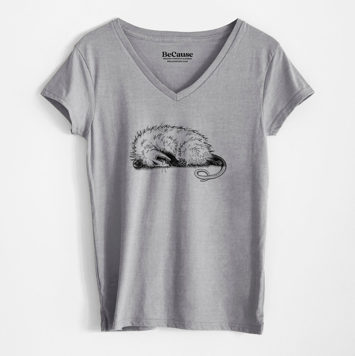 Opossum Playing Dead - Women&#39;s 100% Recycled V-neck