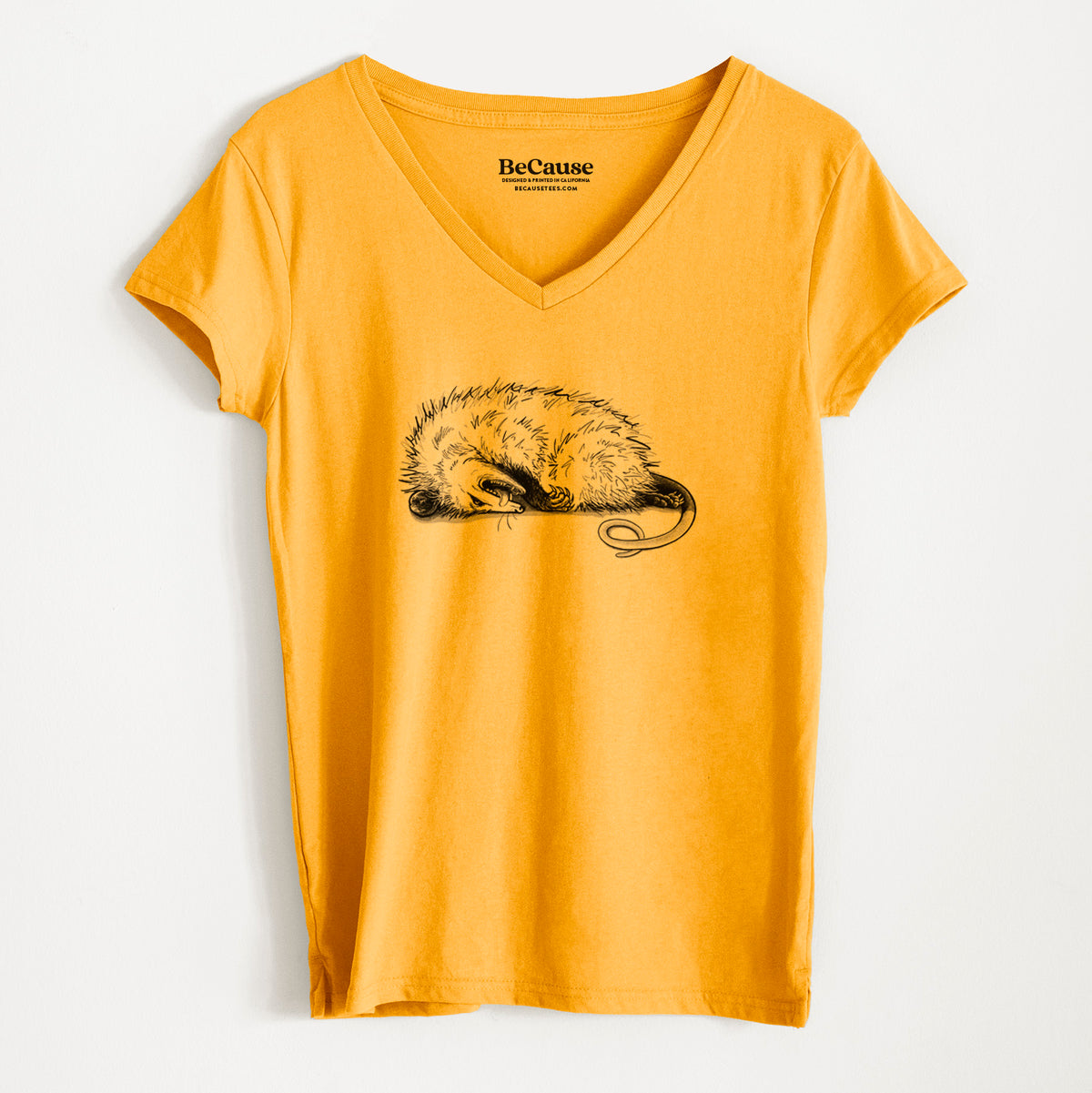 Opossum Playing Dead - Women&#39;s 100% Recycled V-neck