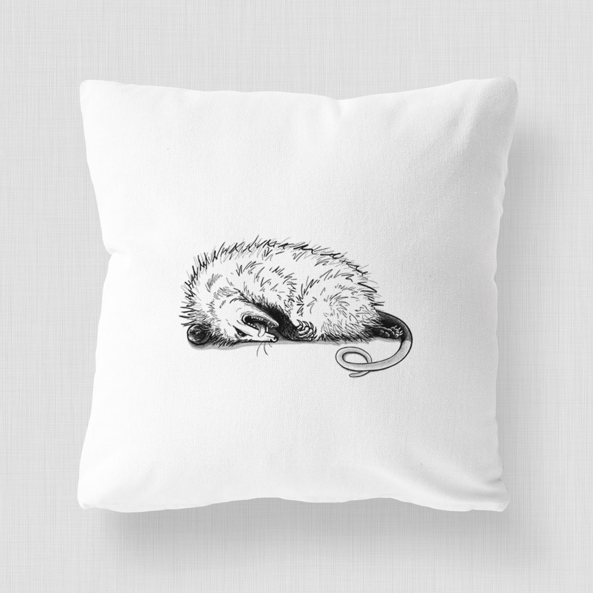 Opossum Playing Dead - Throw Pillow Cover