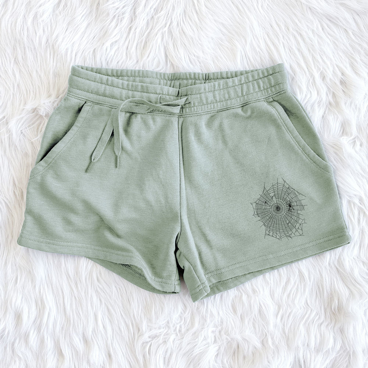 Golden Silk Orb-weaver Spider Web - Trichonephila clavipes - Women's Cali Wave Shorts