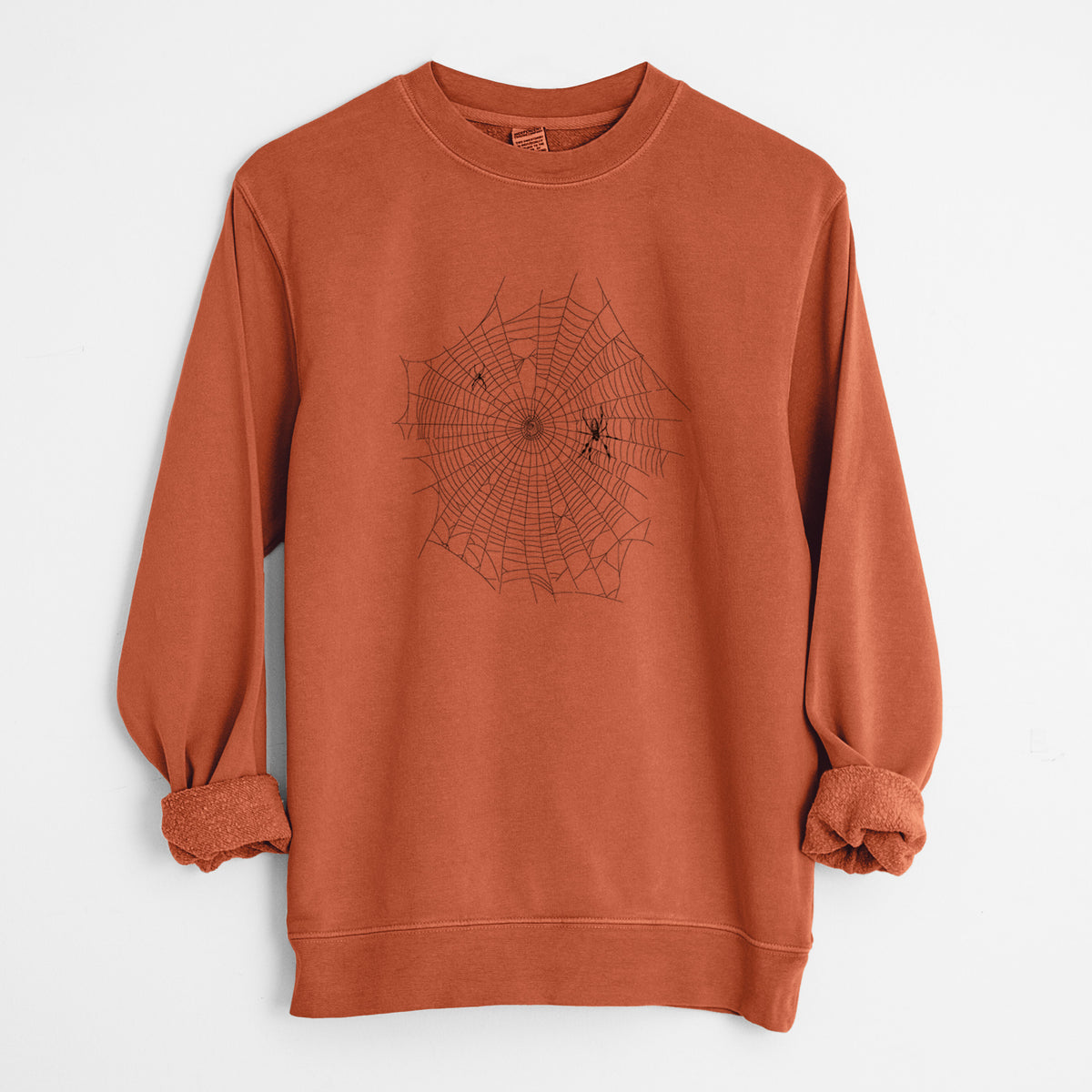 Golden Silk Orb-weaver Spider Web - Trichonephila clavipes - Unisex Pigment Dyed Crew Sweatshirt