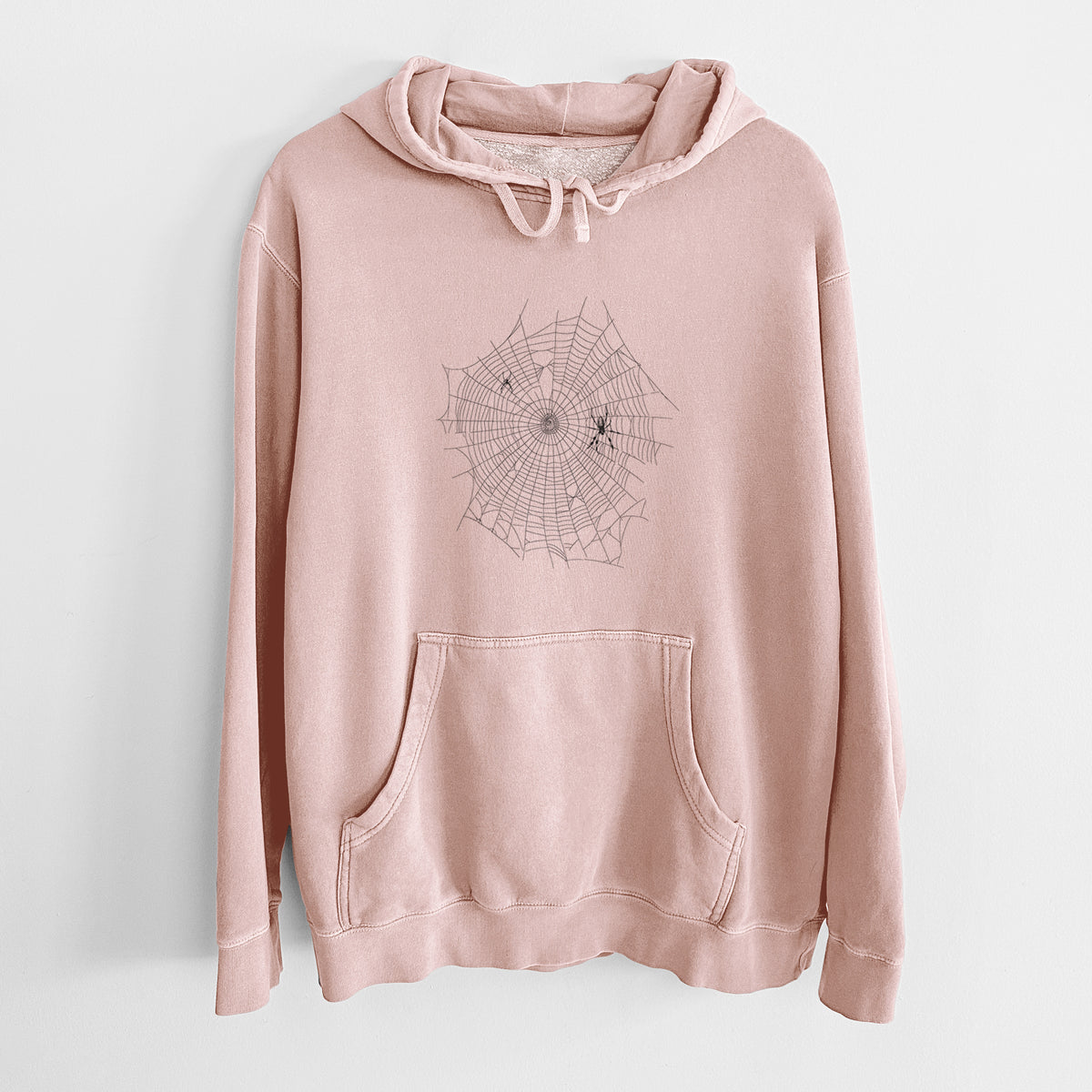 Golden Silk Orb-weaver Spider Web - Trichonephila clavipes - Unisex Pigment Dyed Hoodie