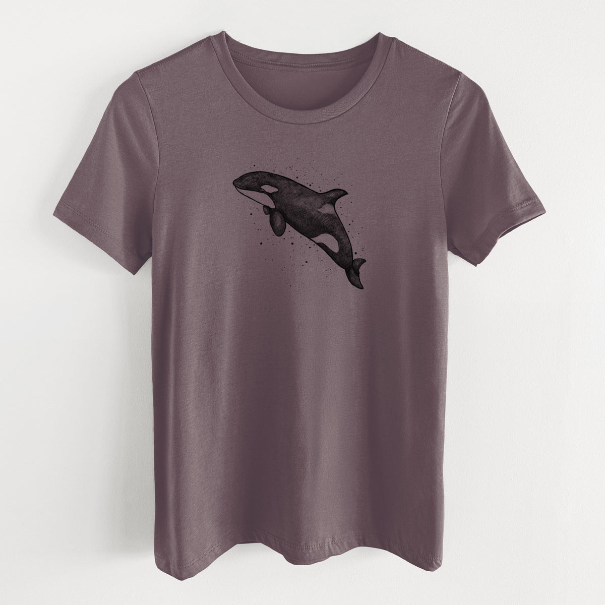 Orca Whale - Women&#39;s Lightweight Relaxed Fit 100% Cotton Crewneck