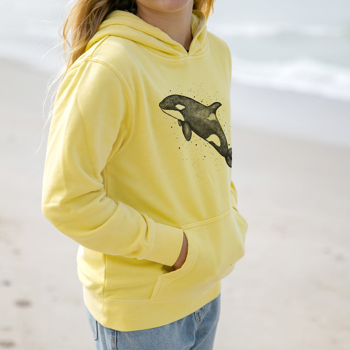 Orca Whale - Youth Pigment Dyed Hoodie