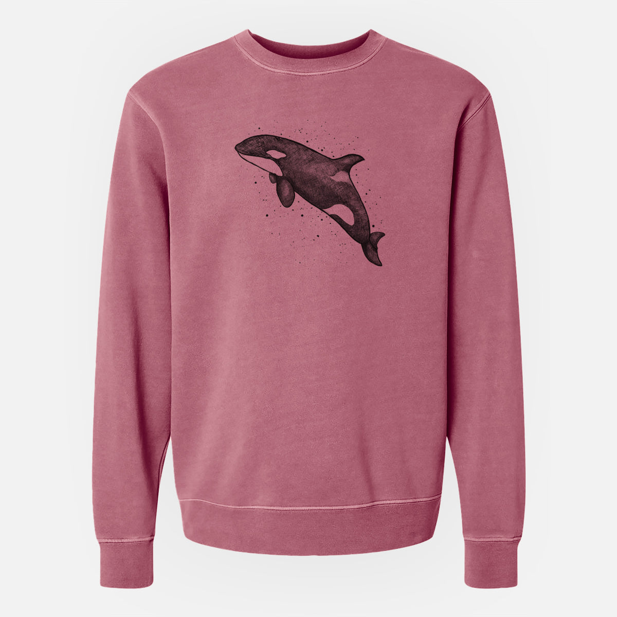 Orca Whale - Unisex Pigment Dyed Crew Sweatshirt