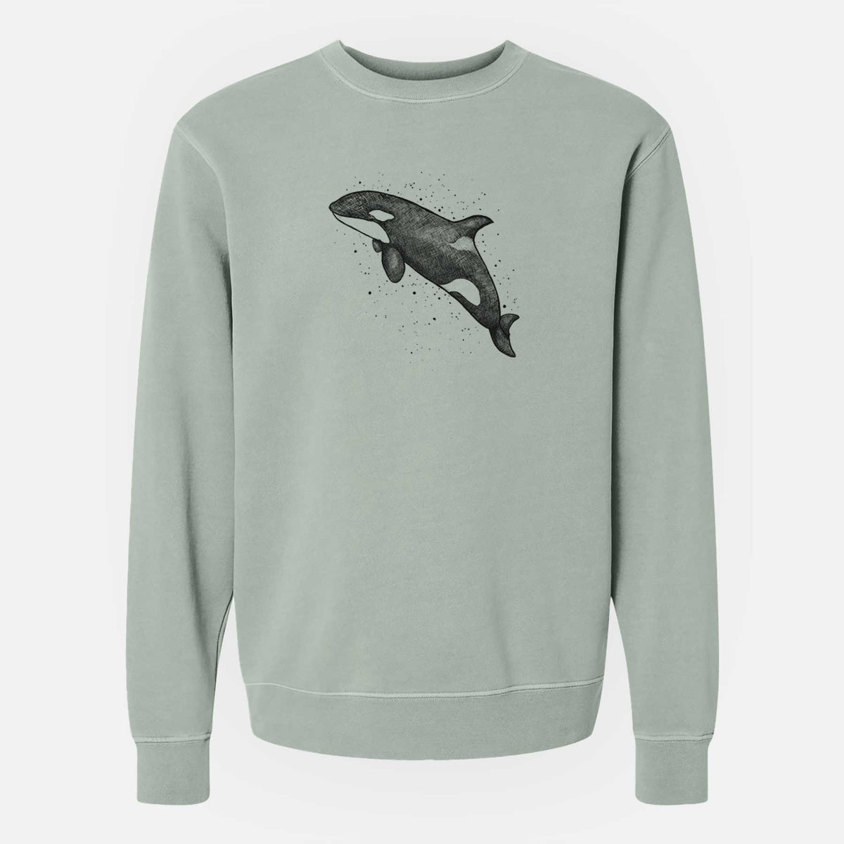 Orca Whale - Unisex Pigment Dyed Crew Sweatshirt