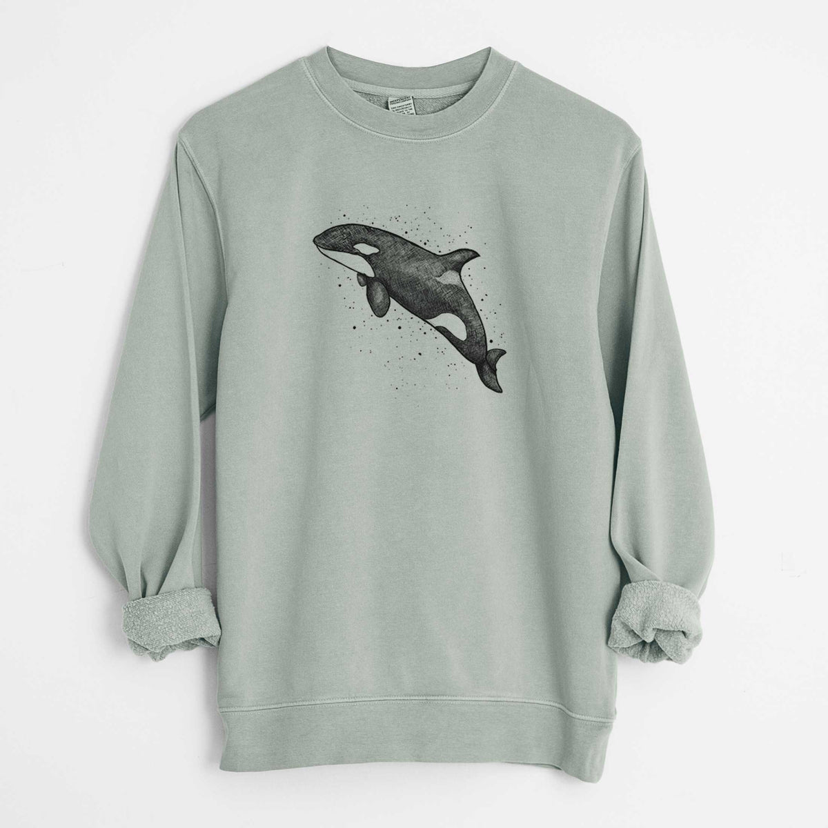 Orca Whale - Unisex Pigment Dyed Crew Sweatshirt