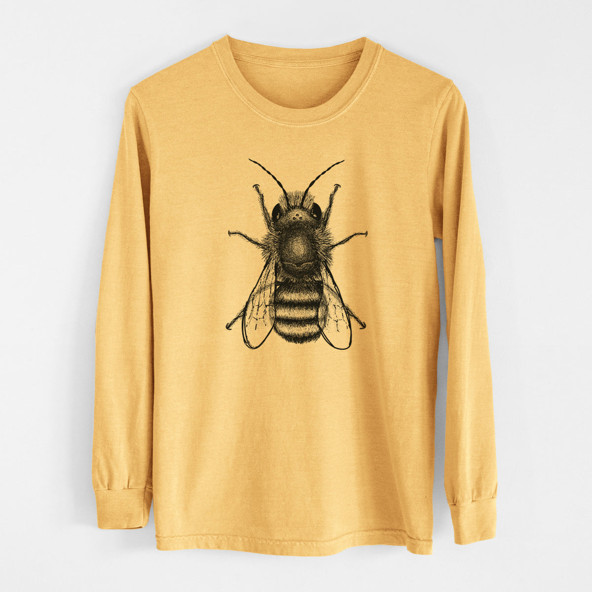 Osmia Bicornis - Red Mason Bee - Men&#39;s Heavyweight 100% Cotton Long Sleeve