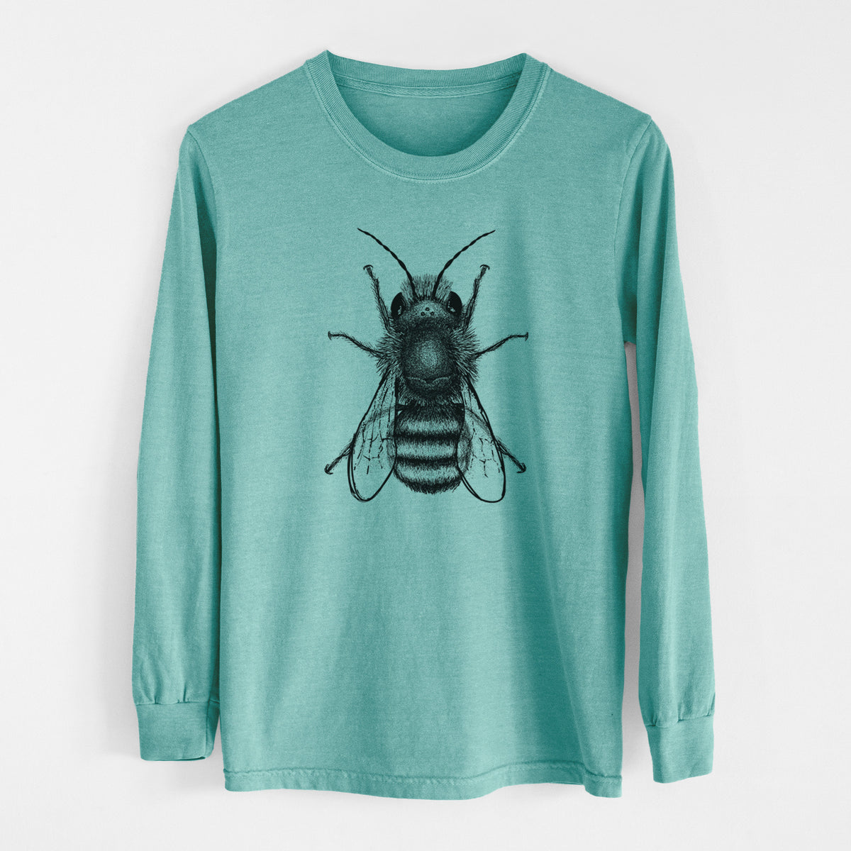 Osmia Bicornis - Red Mason Bee - Men&#39;s Heavyweight 100% Cotton Long Sleeve