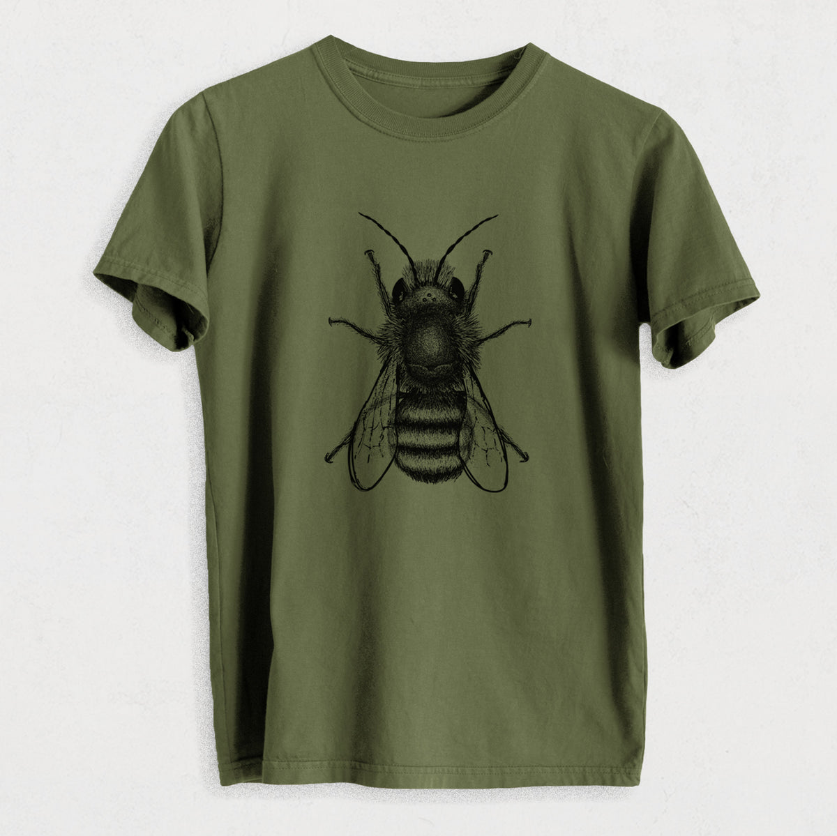Osmia Bicornis - Red Mason Bee - Heavyweight Men&#39;s 100% Organic Cotton Tee