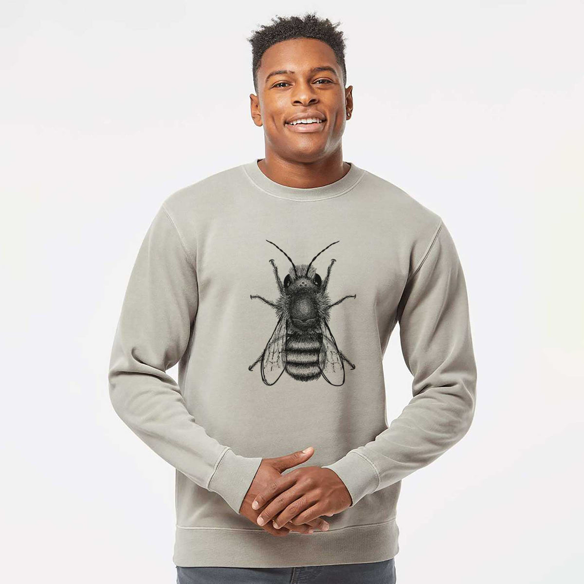 Osmia Bicornis - Red Mason Bee - Unisex Pigment Dyed Crew Sweatshirt