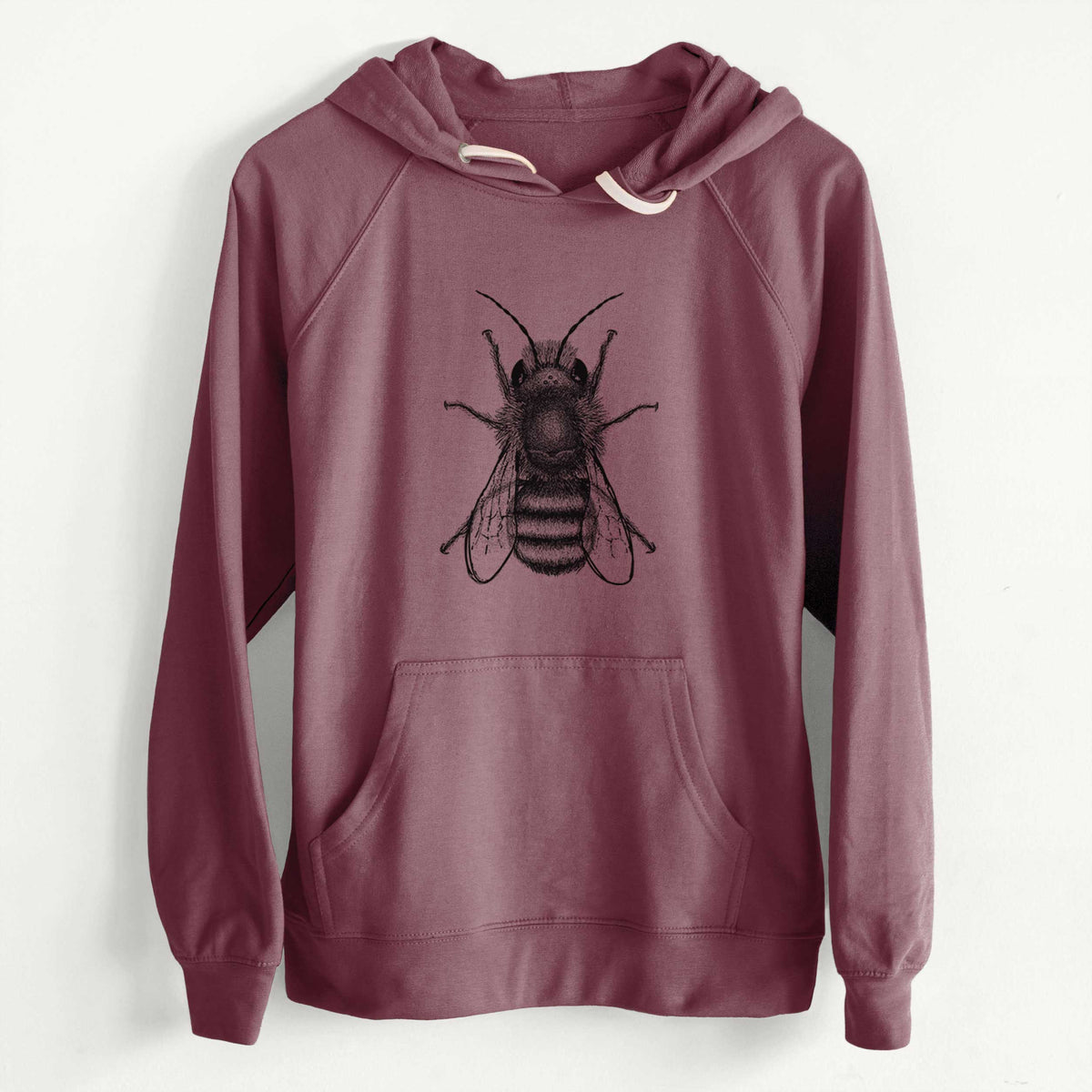 CLEARANCE - Osmia Bicornis - Red Mason Bee  - Unisex Slim Fit Loopback Terry Hoodie