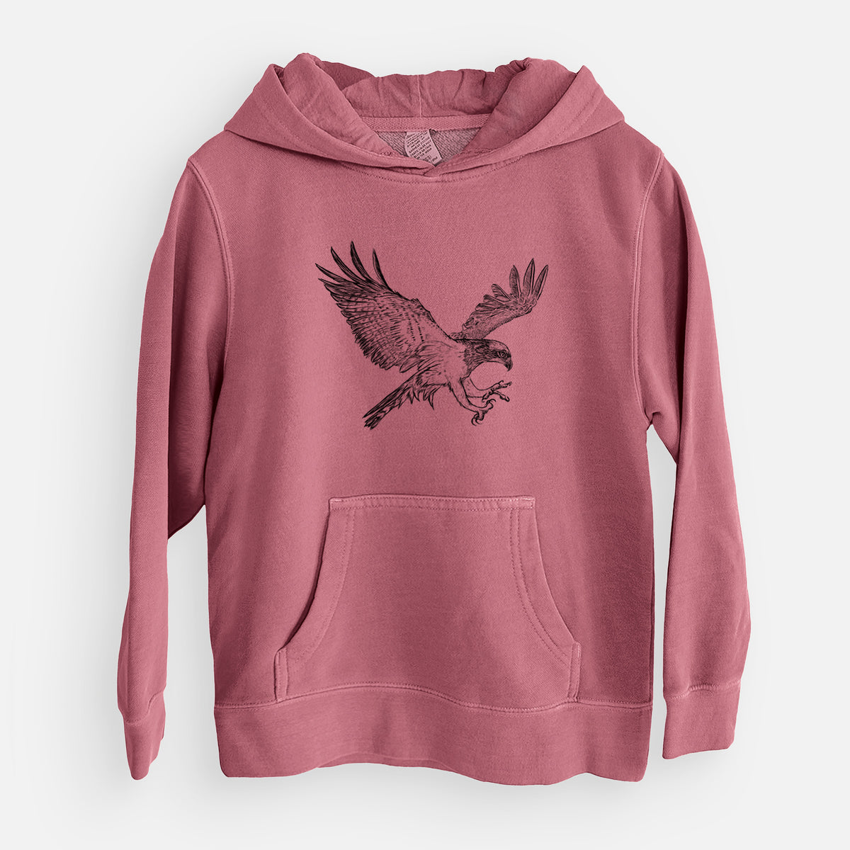 Osprey - Pandion haliaetus - Youth Pigment Dyed Hoodie