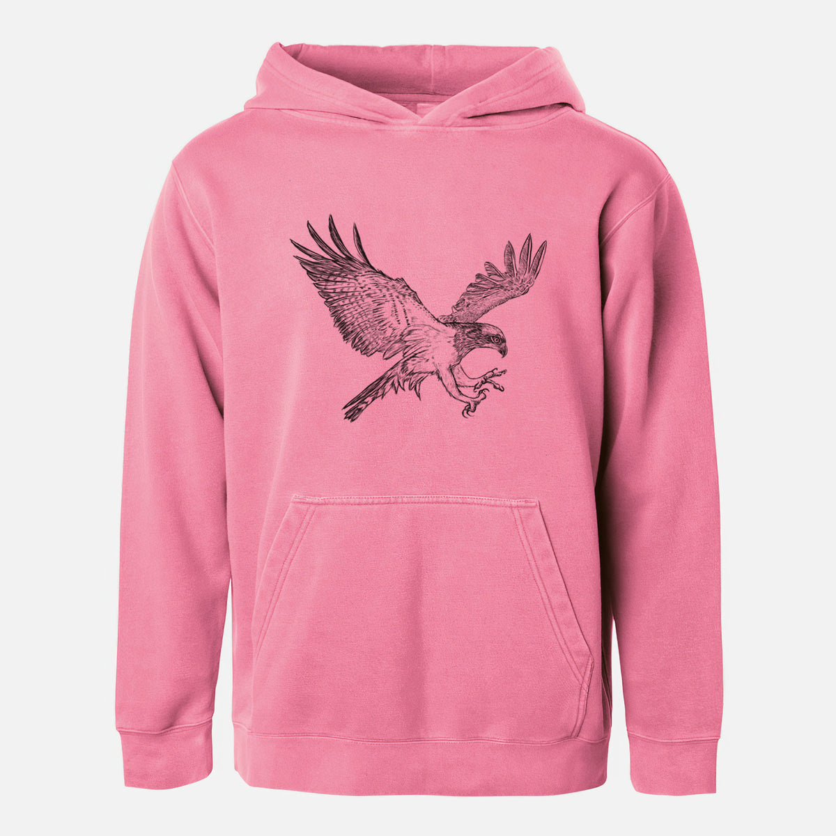 Osprey - Pandion haliaetus - Youth Pigment Dyed Hoodie