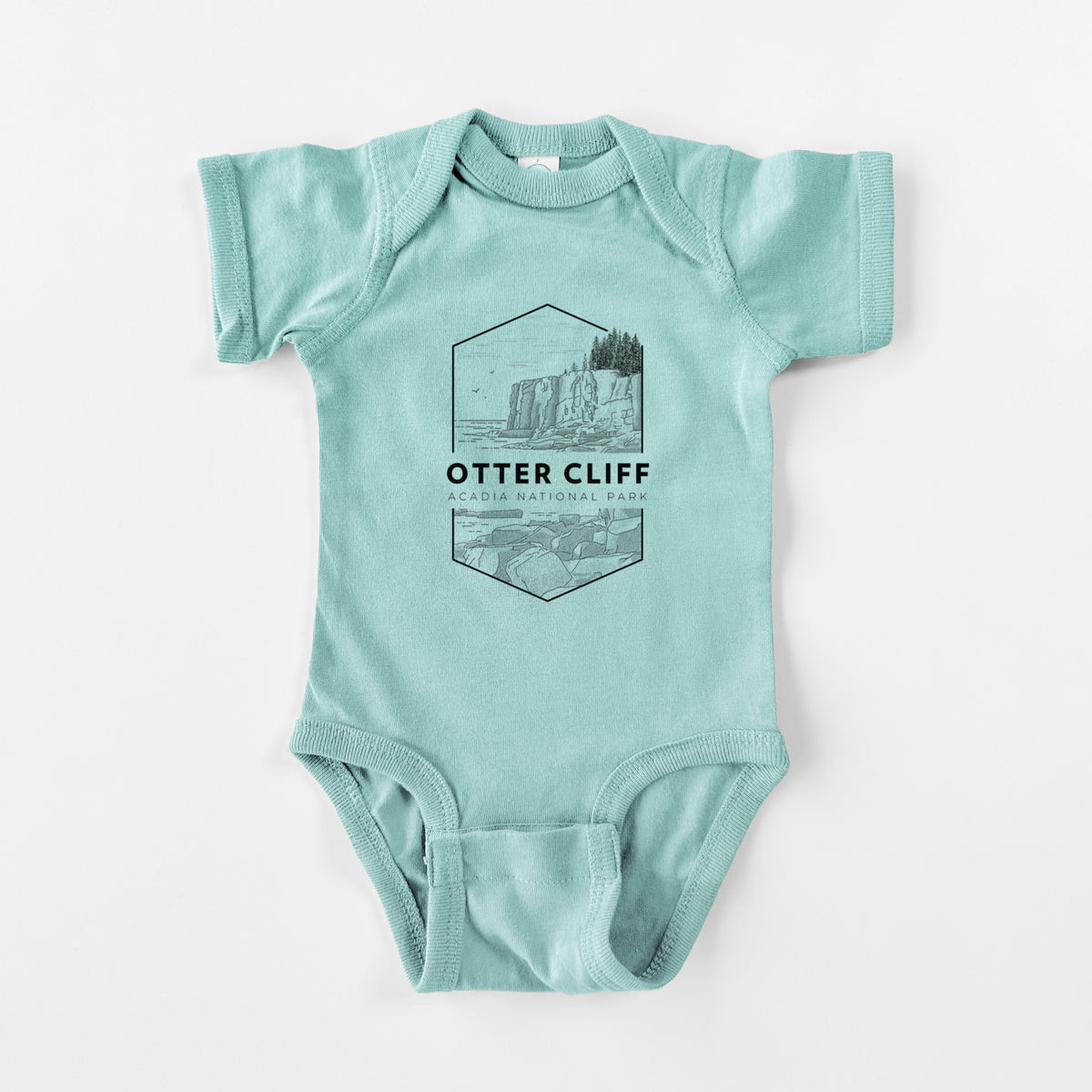 Otter Cliff - Acadia National Park - Baby Fine Jersey Bodysuit