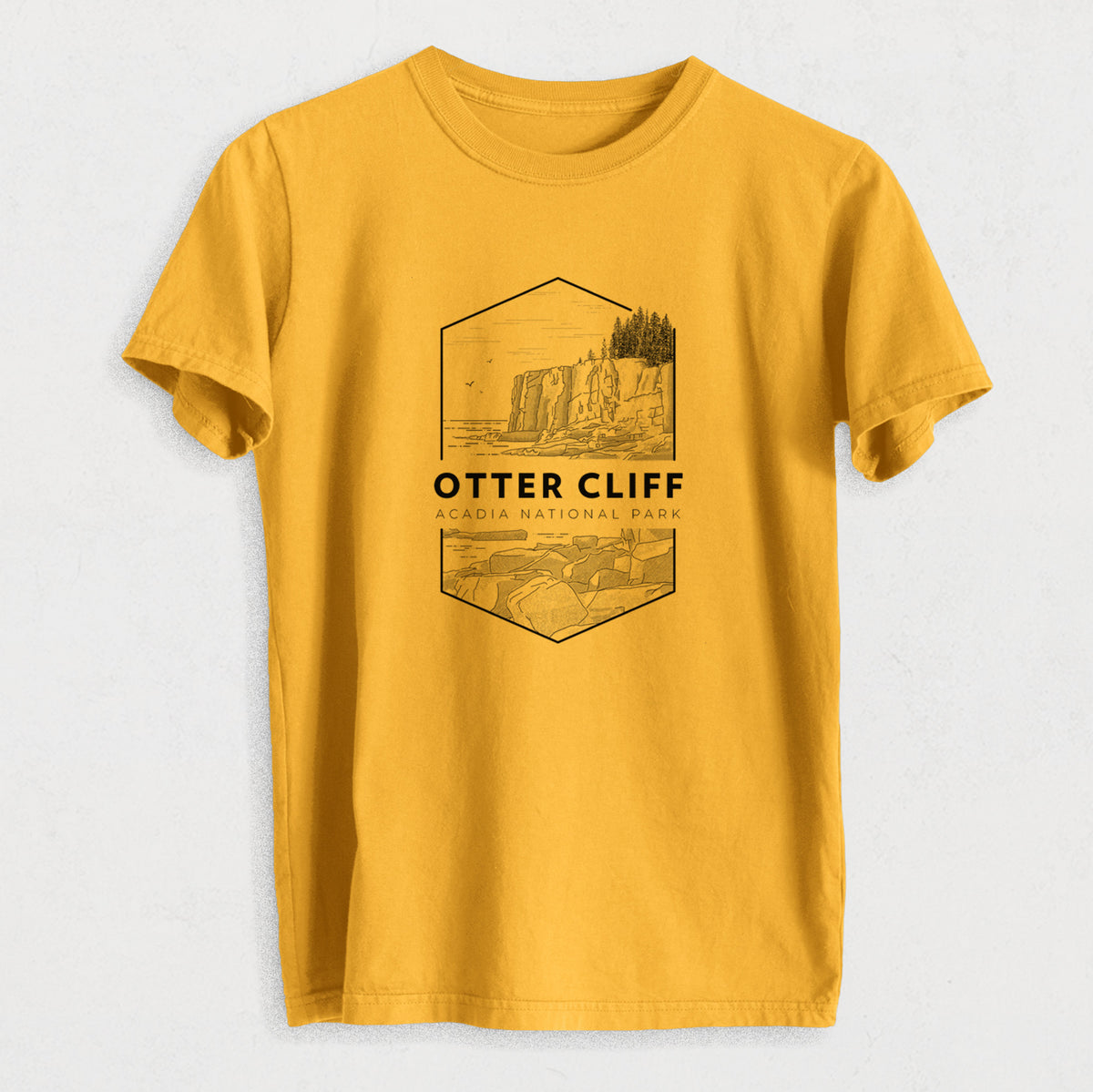 Otter Cliff - Acadia National Park - Heavyweight Men&#39;s 100% Organic Cotton Tee