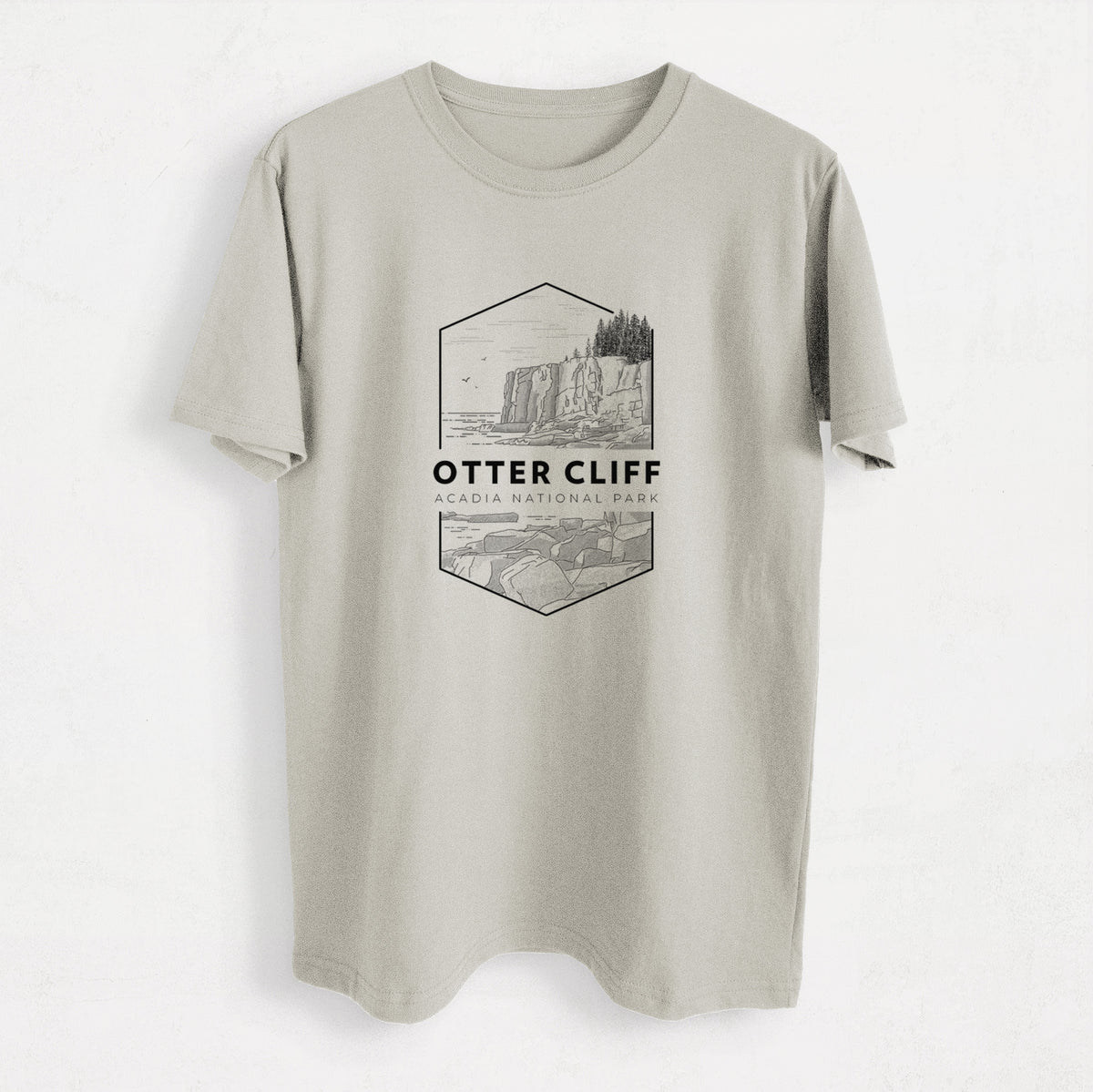 Otter Cliff - Acadia National Park - Heavyweight Men&#39;s 100% Organic Cotton Tee