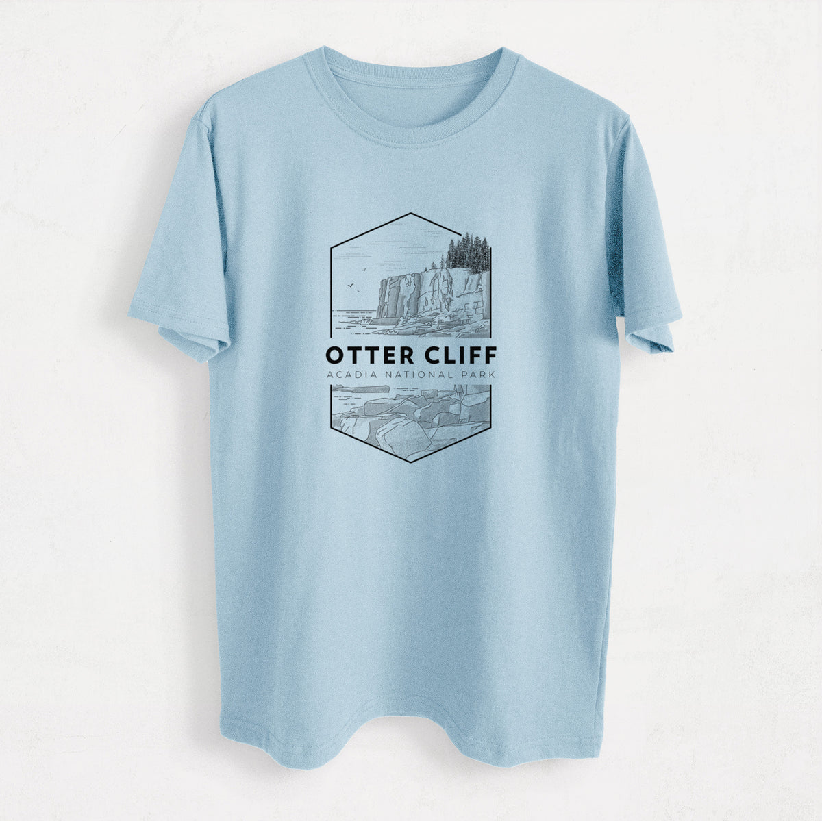 Otter Cliff - Acadia National Park - Heavyweight Men&#39;s 100% Organic Cotton Tee