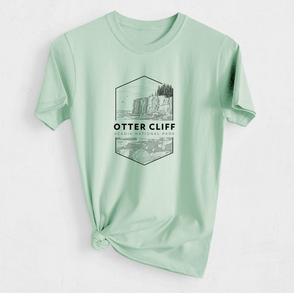Otter Cliff - Acadia National Park - Heavyweight Men&#39;s 100% Organic Cotton Tee