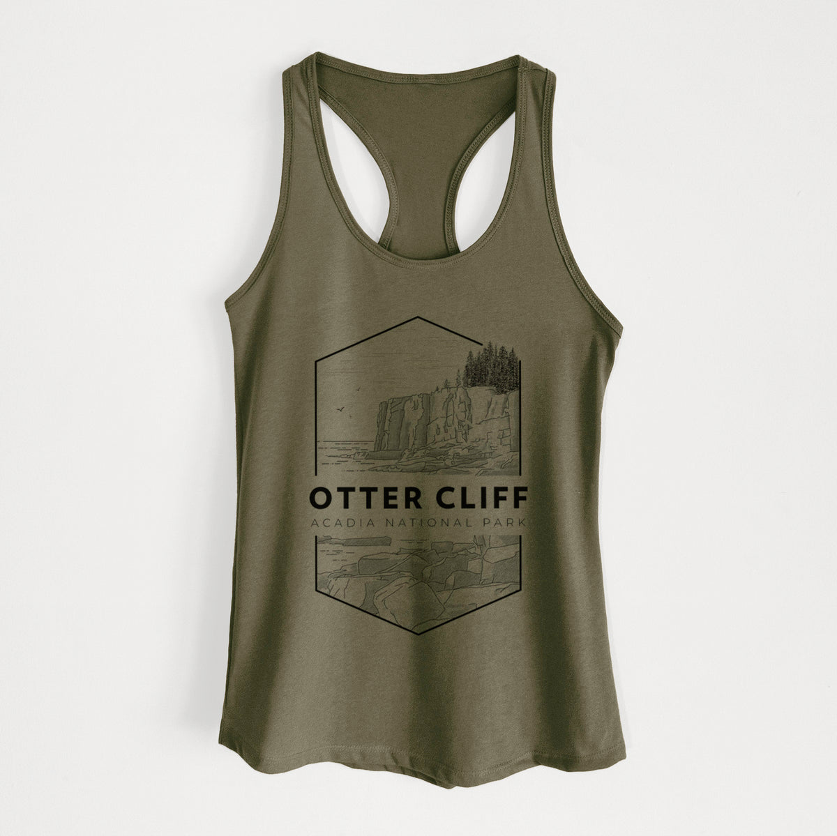 Otter Cliff - Acadia National Park - Women&#39;s Racerback Tanktop