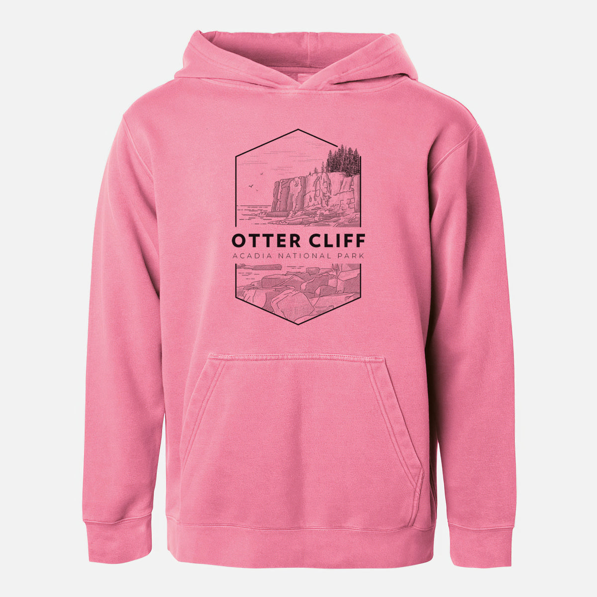 Otter Cliff - Acadia National Park - Youth Pigment Dyed Hoodie