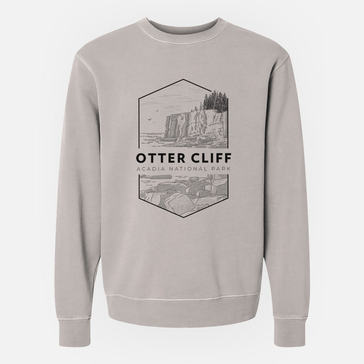 Otter Cliff - Acadia National Park - Unisex Pigment Dyed Crew Sweatshirt