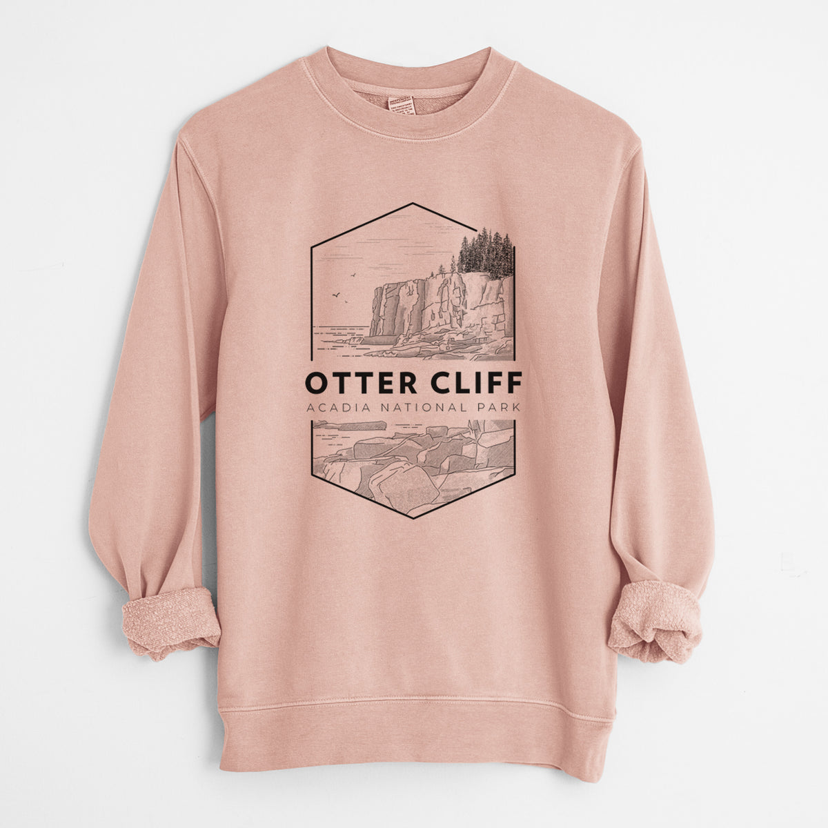 Otter Cliff - Acadia National Park - Unisex Pigment Dyed Crew Sweatshirt