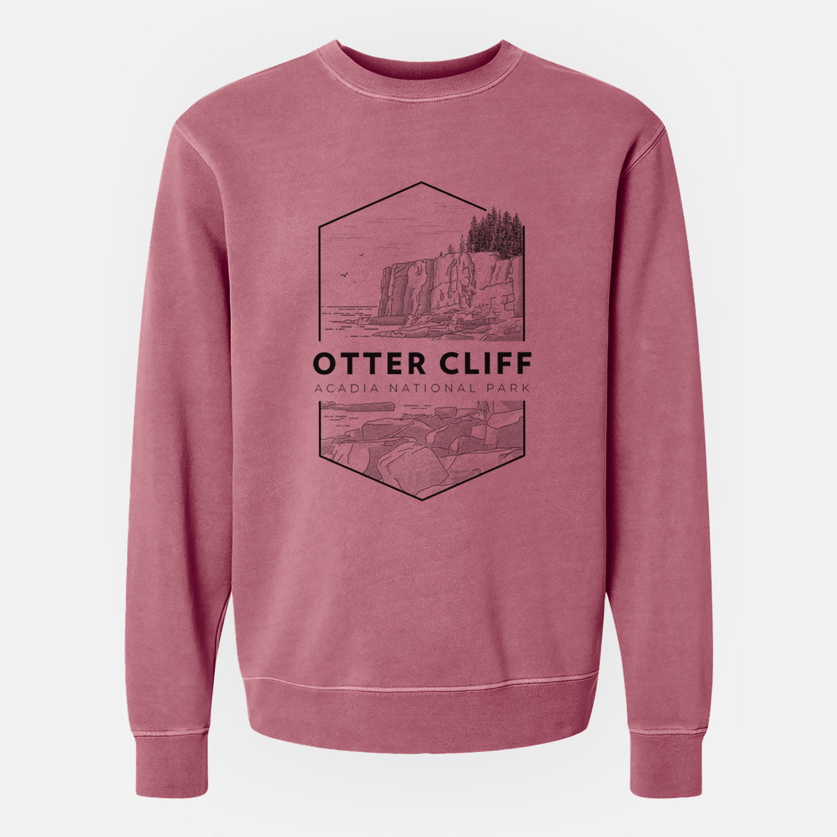 Otter Cliff - Acadia National Park - Unisex Pigment Dyed Crew Sweatshirt