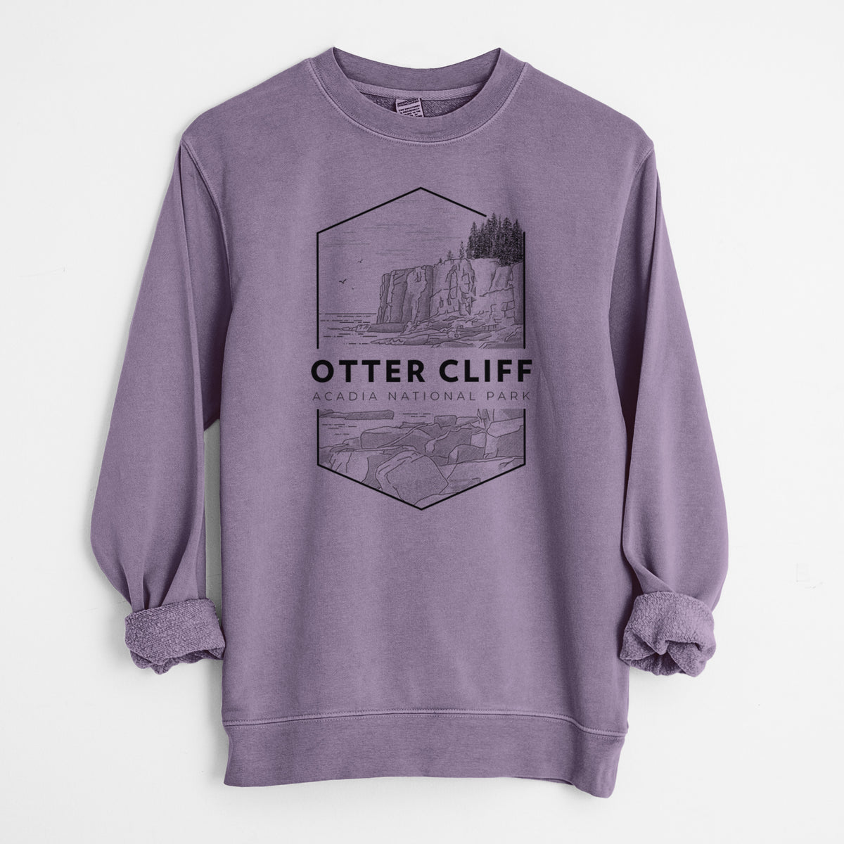 Otter Cliff - Acadia National Park - Unisex Pigment Dyed Crew Sweatshirt