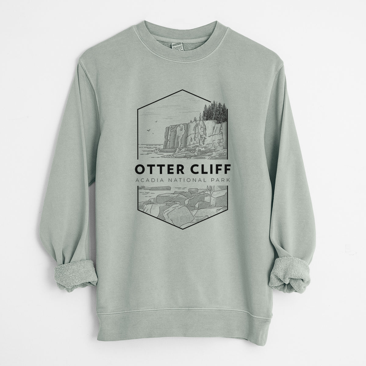 Otter Cliff - Acadia National Park - Unisex Pigment Dyed Crew Sweatshirt