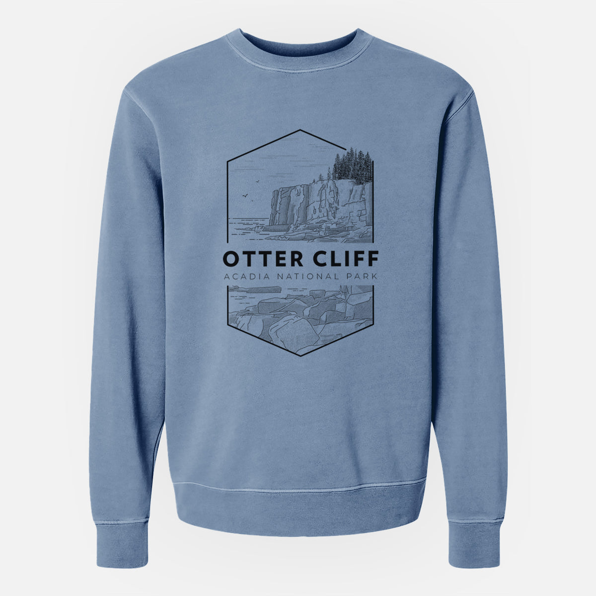 Otter Cliff - Acadia National Park - Unisex Pigment Dyed Crew Sweatshirt