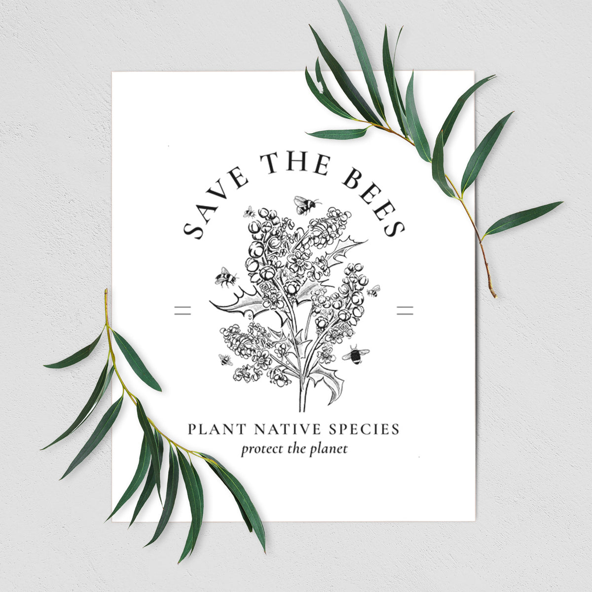 Save the Bees - Plant Native Species - Fine Art Print