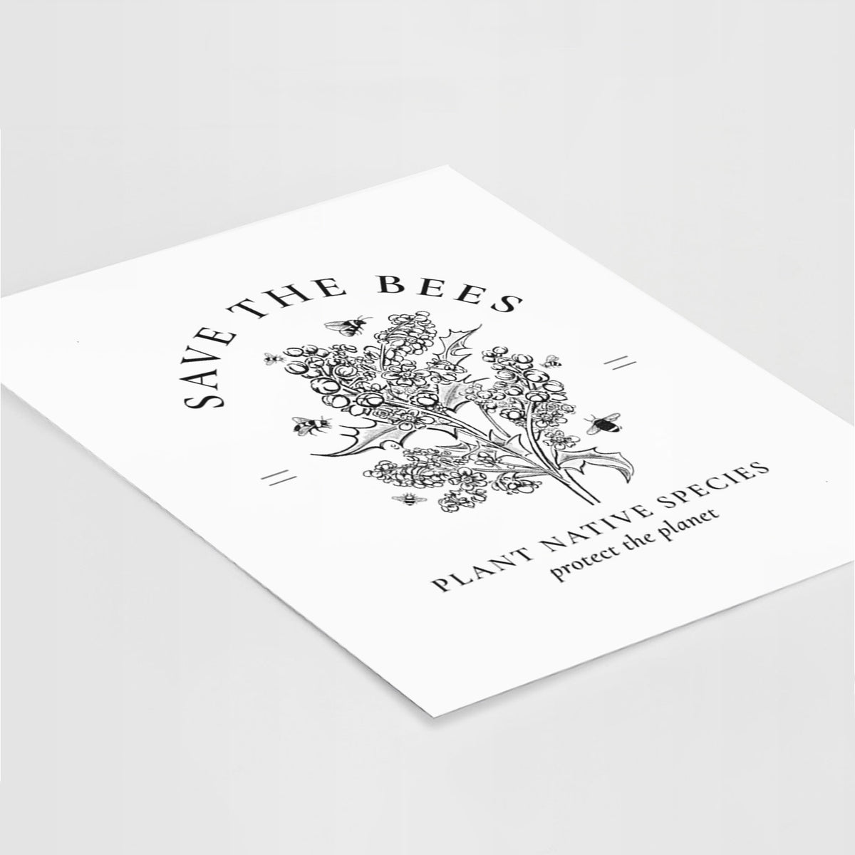 Save the Bees - Plant Native Species - Fine Art Print