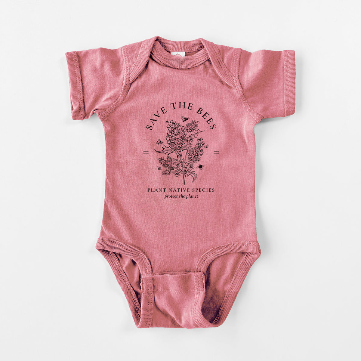 Save the Bees - Plant Native Species - Baby Fine Jersey Bodysuit