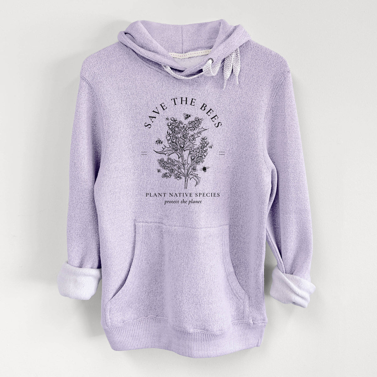 Save the Bees - Plant Native Species - Knit Hoodie