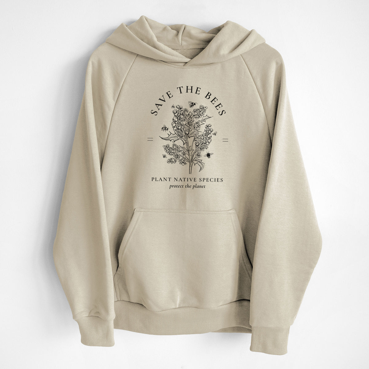 Save the Bees - Plant Native Species - UltraLuxe Heavyweight French Terry Hoodie