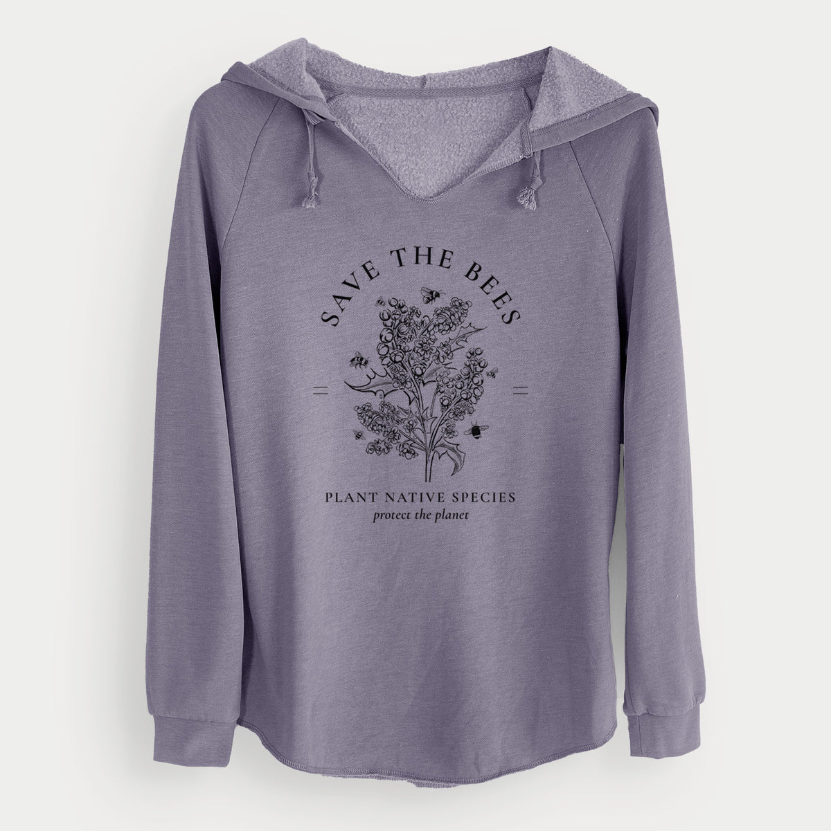 Save the Bees - Plant Native Species - Cali Wave Hooded Sweatshirt