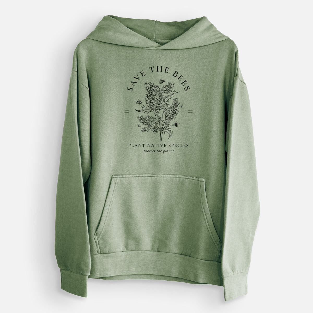 Save the Bees - Plant Native Species  - Urban Heavyweight Hoodie