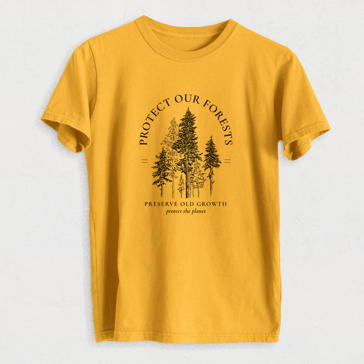 Protect our Forests - Preserve Old Growth - Heavyweight Men&#39;s 100% Organic Cotton Tee