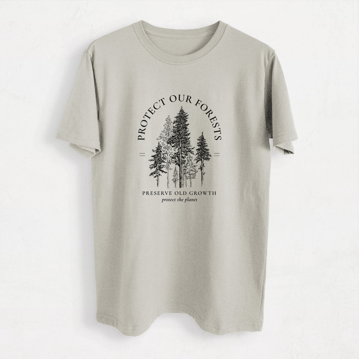 Protect our Forests - Preserve Old Growth - Heavyweight Men&#39;s 100% Organic Cotton Tee