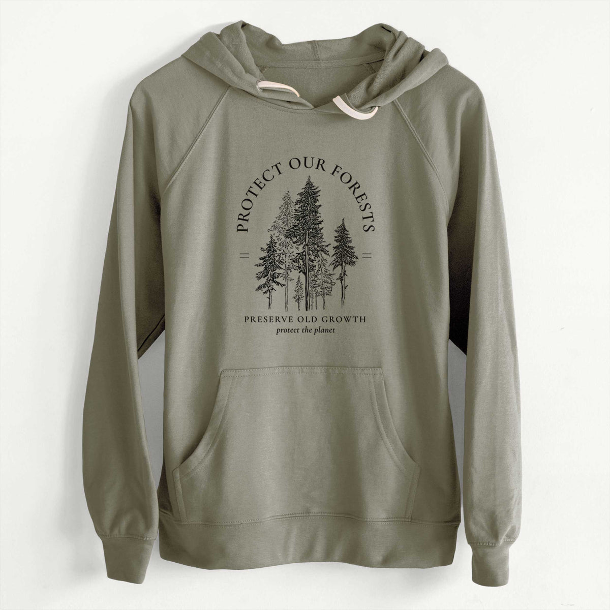 CLEARANCE - Protect our Forests - Preserve Old Growth  - Unisex Slim Fit Loopback Terry Hoodie