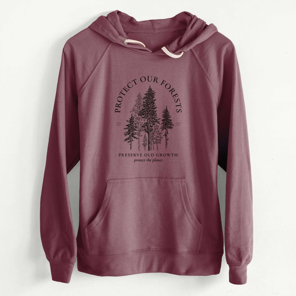 CLEARANCE - Protect our Forests - Preserve Old Growth  - Unisex Slim Fit Loopback Terry Hoodie