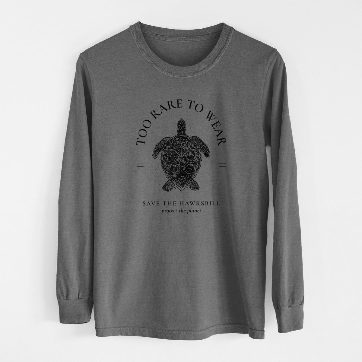 Too Rare to Wear - Save the Hawksbill - Men&#39;s Heavyweight 100% Cotton Long Sleeve