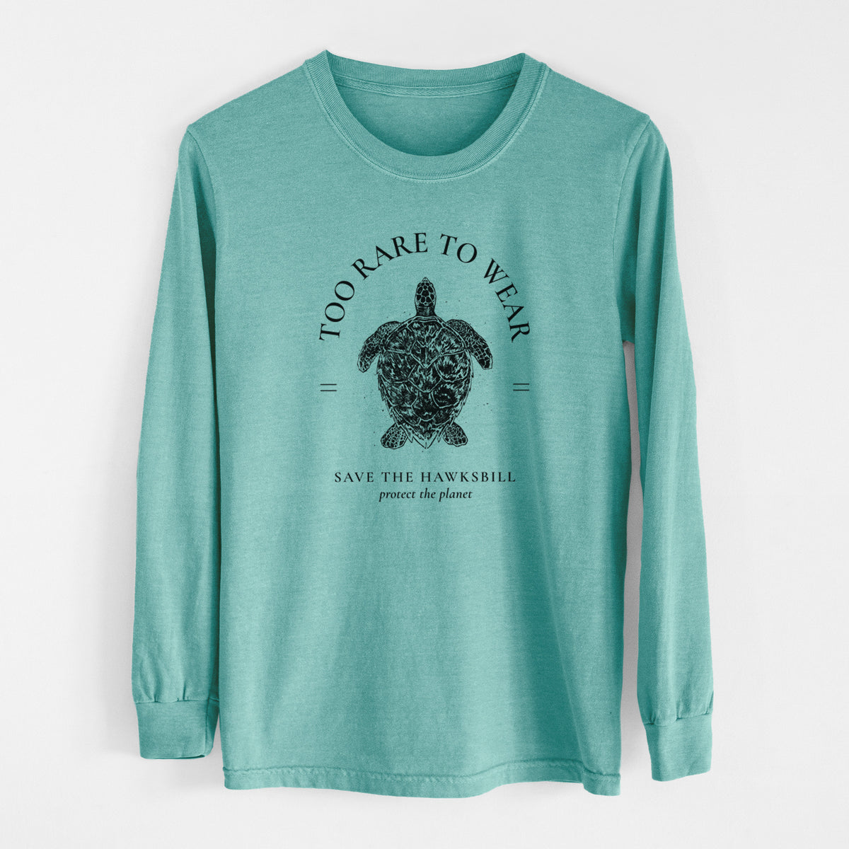 Too Rare to Wear - Save the Hawksbill - Men&#39;s Heavyweight 100% Cotton Long Sleeve