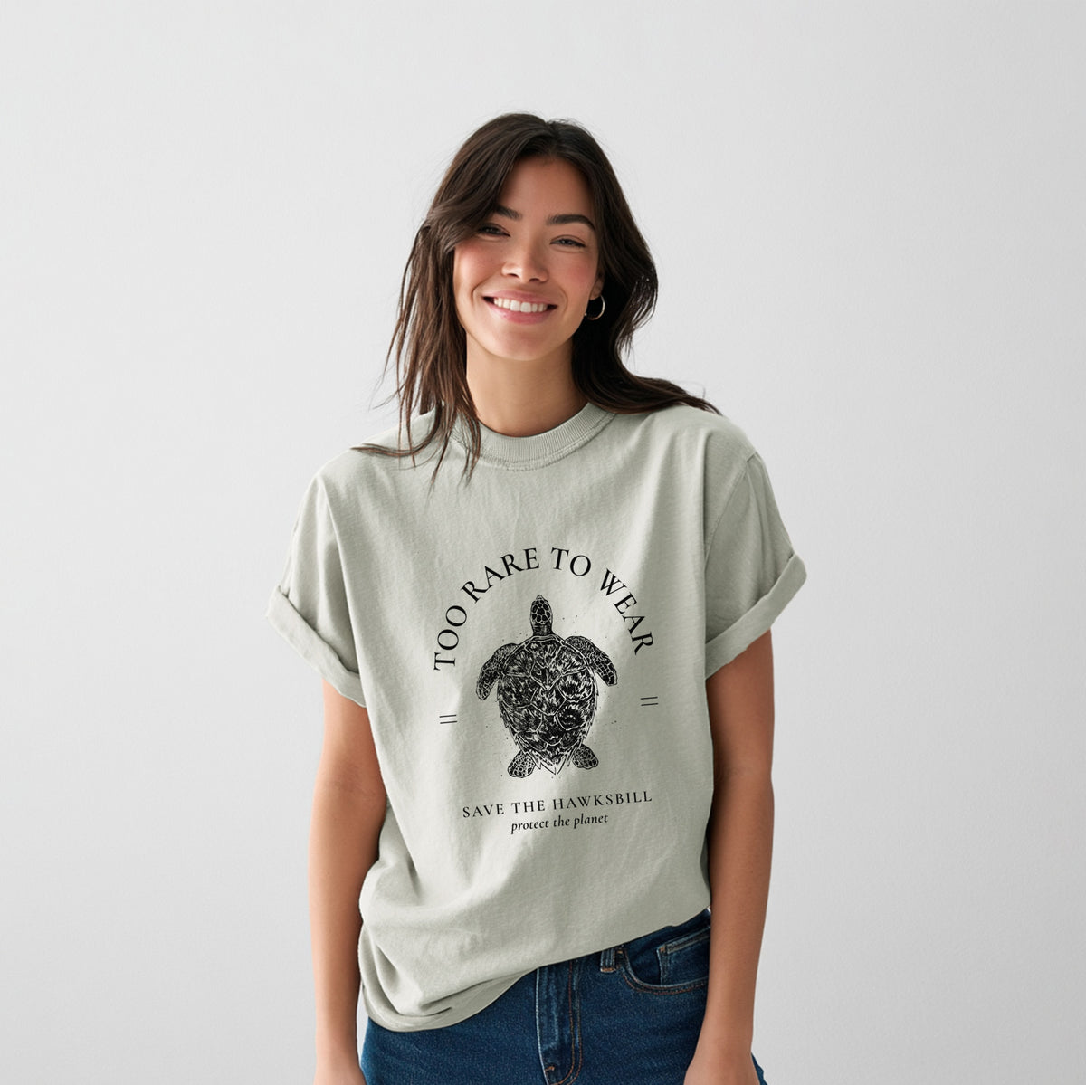 Too Rare to Wear - Save the Hawksbill - Heavyweight Men&#39;s 100% Organic Cotton Tee
