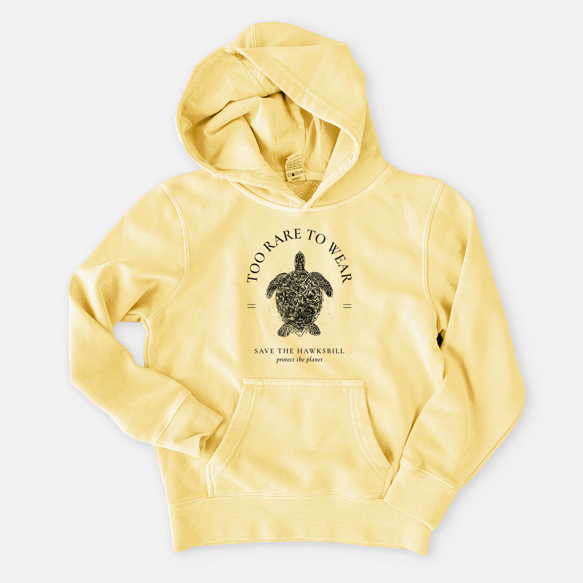 Too Rare to Wear - Save the Hawksbill - Youth Pigment Dyed Hoodie