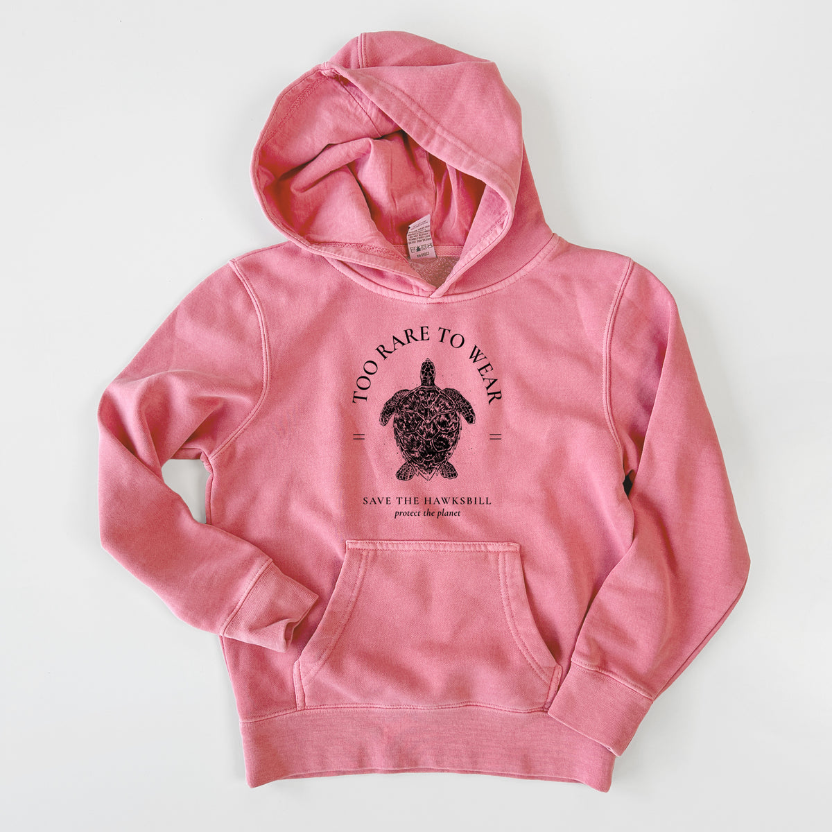 Too Rare to Wear - Save the Hawksbill - Youth Pigment Dyed Hoodie