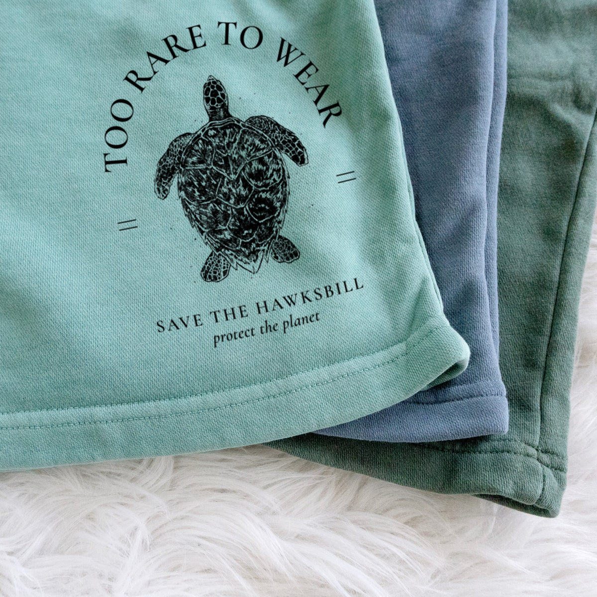 Too Rare to Wear - Save the Hawksbill - Unisex Pigment Dyed Shorts